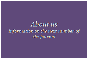 Szvegdoboz: About us
Information on the next number of the journal
