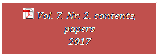 Szvegdoboz:   Vol. 7. Nr. 2. contents, papers
2017
